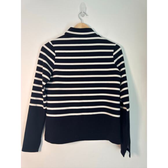 SPANX Striped Long Sleeve Turtleneck Top - Black & White XS - Picture 6 of 8